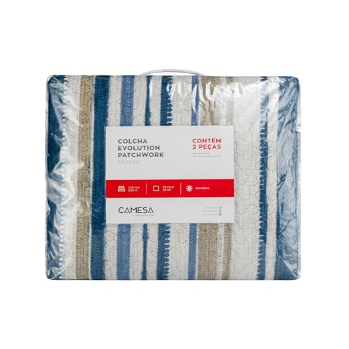 Camesa Colcha Kit Cobre Leito Solteiro Evolution Patchwork 230x160cm - Alcatel