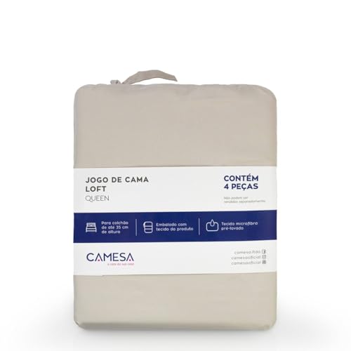 Camesa Jogo de Cama Loft Queen 4 Peças Microfibra - Concreto