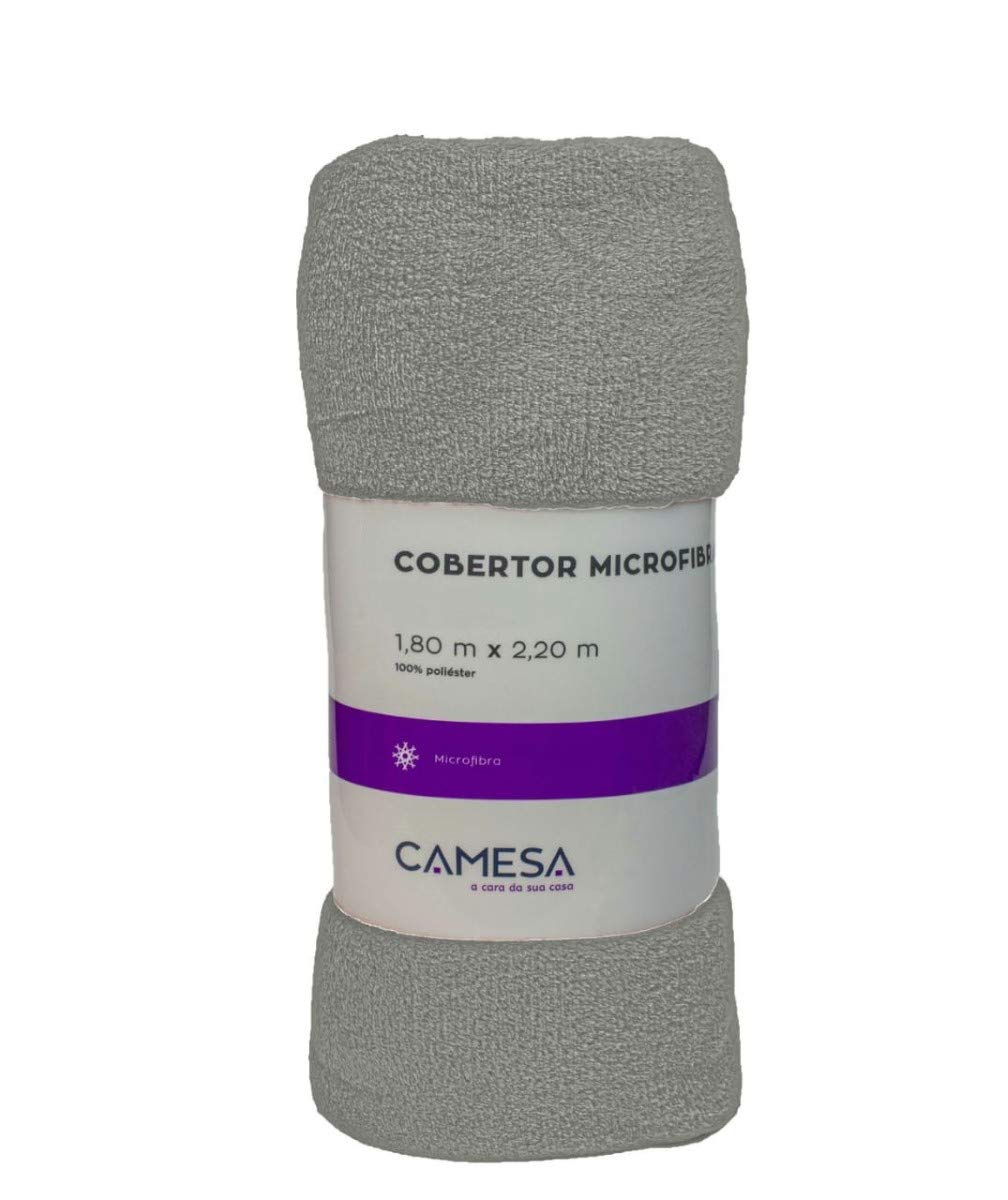 Camesa Cobertor Manta Microfibra Casal 180x220cm - Cinza