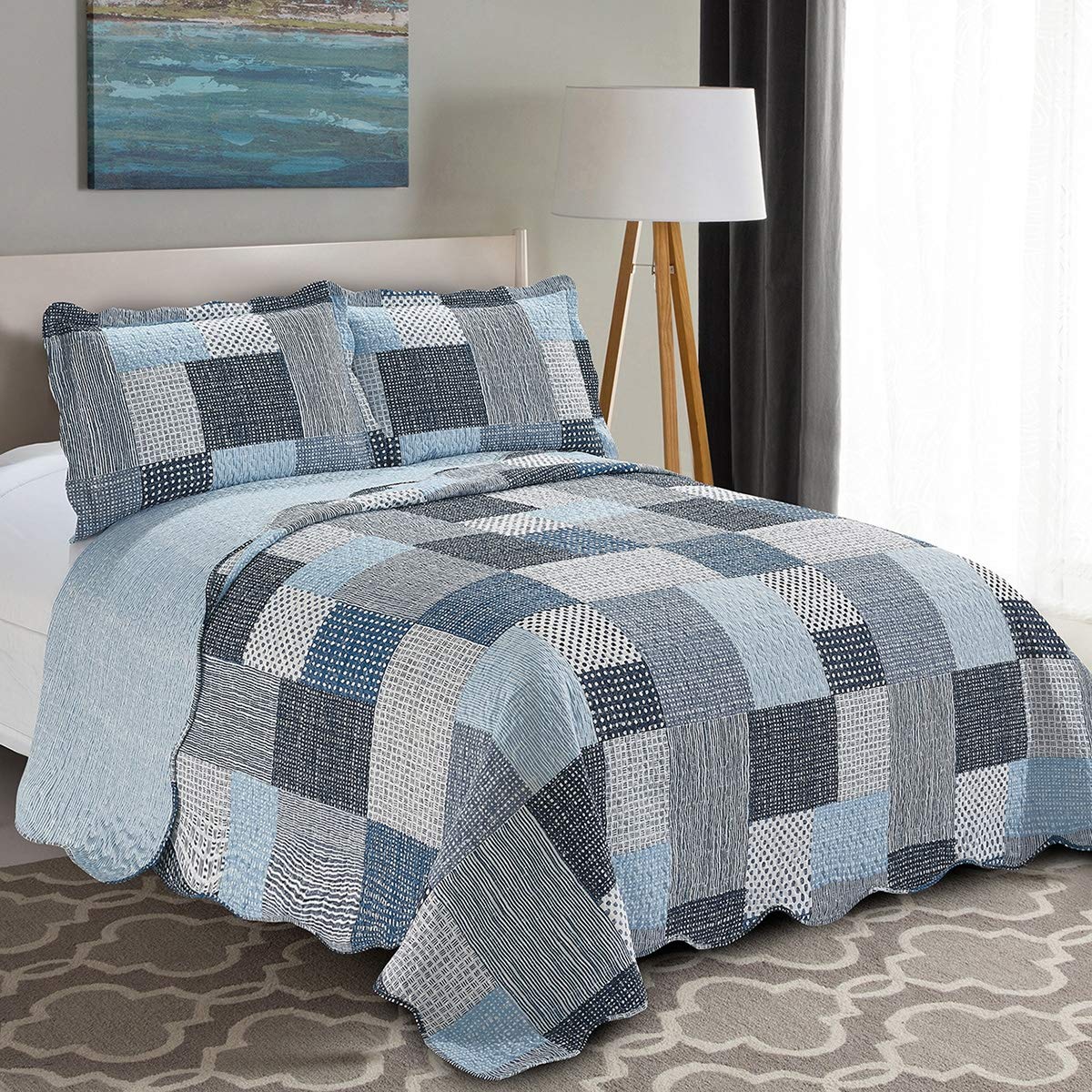 Camesa Kit Colcha Dupla Face Patchwork Casal - Falim