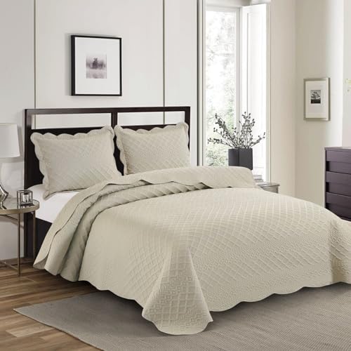 Camesa Colcha Ilusion Orla Queen 240x260cm - Bege