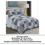 Camesa Kit Colcha Dupla Face Patchwork Casal - Falim