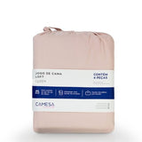 Camesa Jogo de Cama Loft Queen 4 Peças Microfibra - Rose
