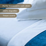 Camesa Jogo de Cama Neo 300 Fios Bordado Elements Queen 4 Peças - Marinho
