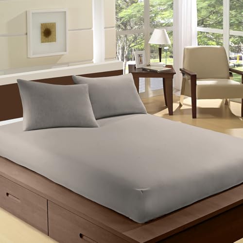 Camesa Lençol com Elástico Essencial Neo Solteiro Percal 100% Algodão 180 Fios - Bege