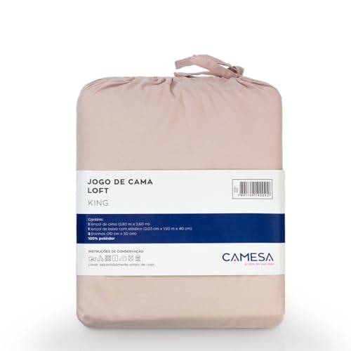 Camesa Jogo de Cama Loft King 4 Peças Microfibra - Rose