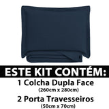 Camesa Colcha Cobre Leito King 3 Peças Dupla Face Microfibra Soft Ultrassônico
